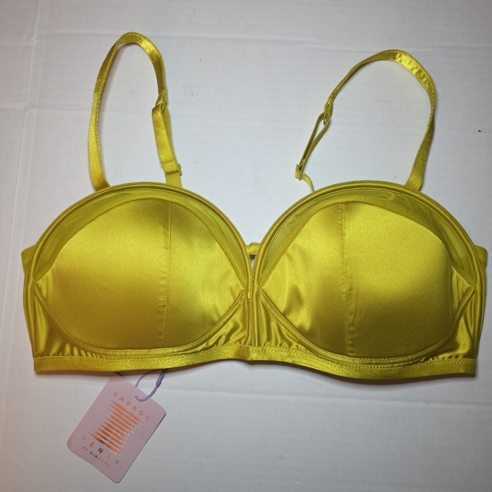 Savage X Fenty Sexties Overwire Bra Canary Yellow Medium 1X (16-18) NWT